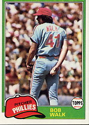 1981 Topps Baseball Cards      494     Bob Walk RC